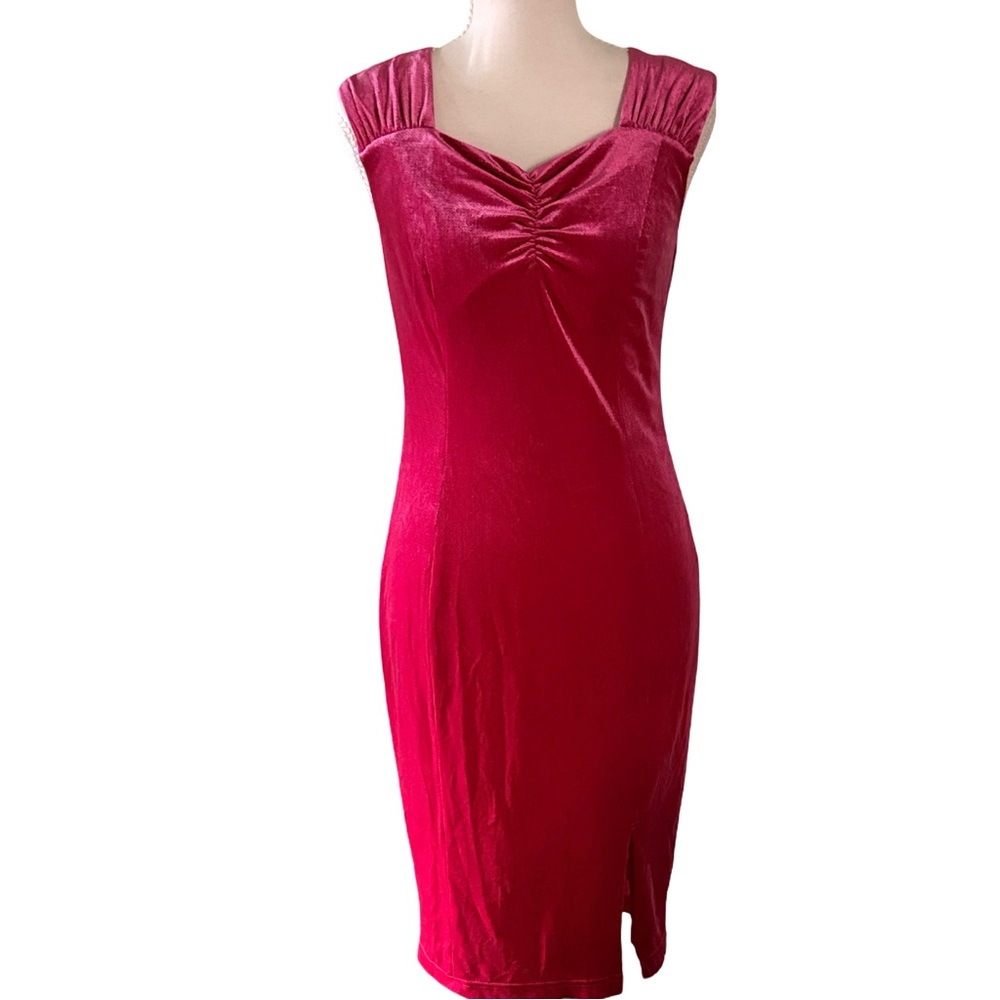 Disney Jessica Rabbit Fuchsia Velvet Sleeveless Midi Dress Size XS - Picture 5 of 13